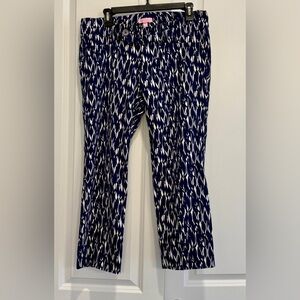 Lilly Pulitzer Blue and White Abstract Pants